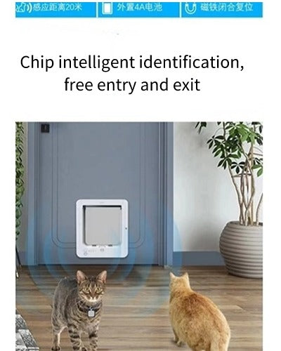 Smart pet door Use RFID to read the sensor key worn by your pet